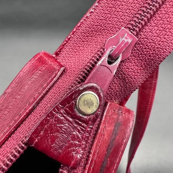 Vintage Red Purse Eel Skin Shoulder Bag Lee Sands Korea 1970s Retro Fashion - Picture 8 of 15